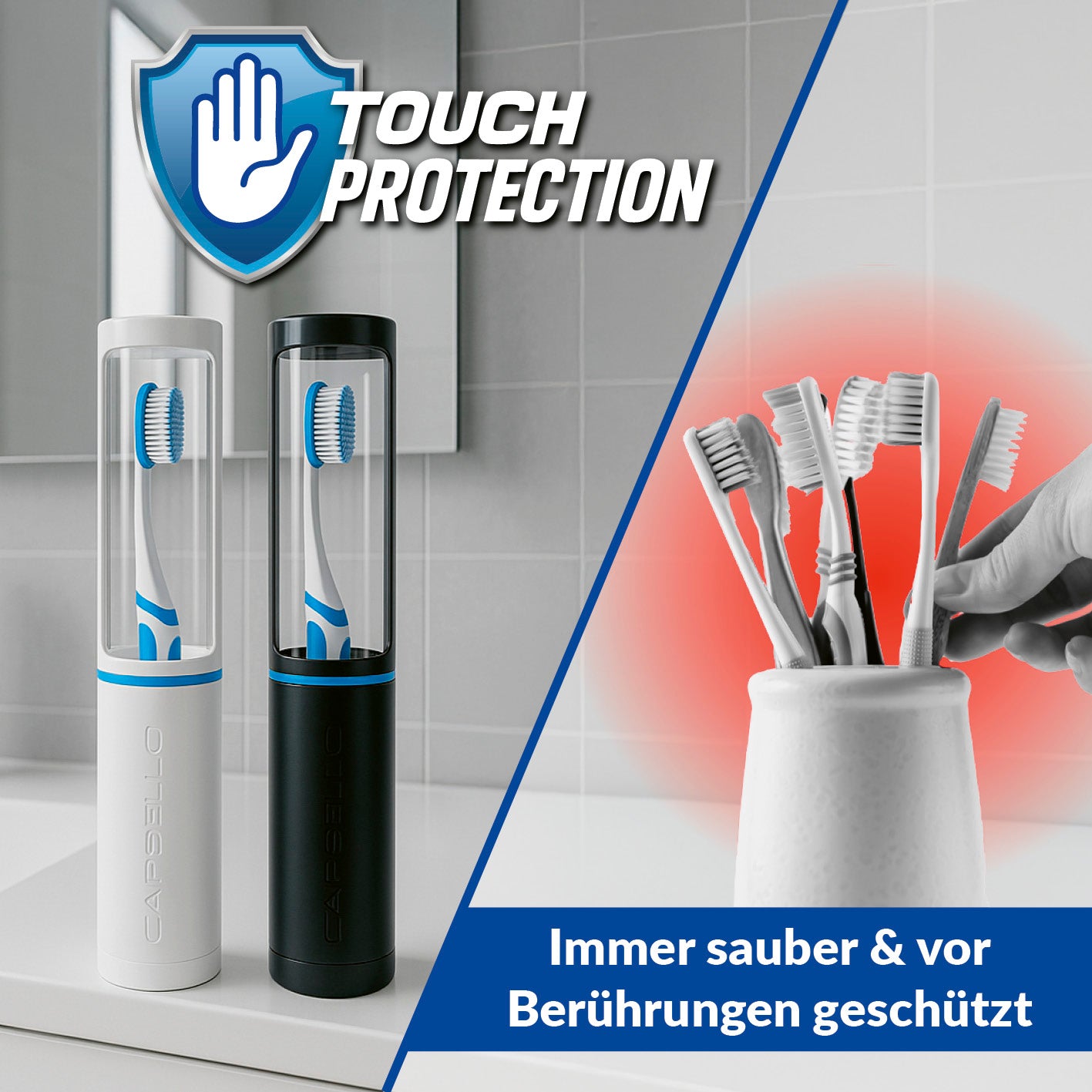 Capsello Zahnbürstenbox in verschiedenen Farbvarianten – stilvolle Zahnbürstenhygiene